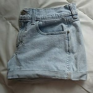 Light wash denim shorts